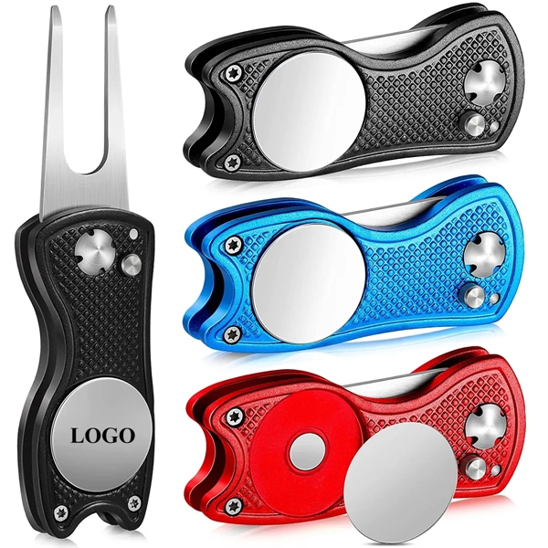 Stainless Steel Foldable Golf Divot Repair Tool - Stainless Steel Foldable Golf Divot Repair Tool - Image 0 of 2