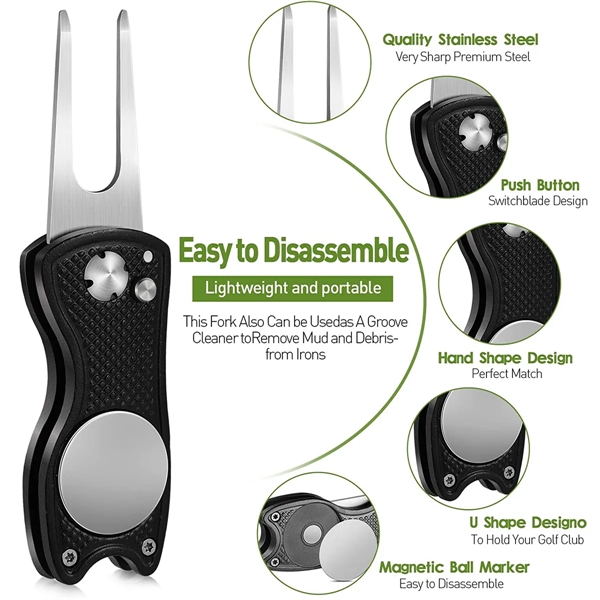 Stainless Steel Foldable Golf Divot Repair Tool - Stainless Steel Foldable Golf Divot Repair Tool - Image 1 of 2