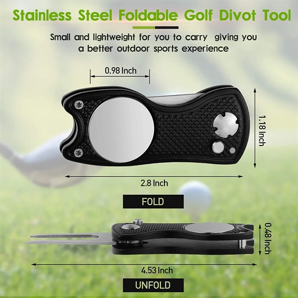 Stainless Steel Foldable Golf Divot Repair Tool - Stainless Steel Foldable Golf Divot Repair Tool - Image 2 of 2