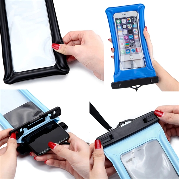 IPX8 Waterproof Floating Smartphone Pouch with Lanyard - IPX8 Waterproof Floating Smartphone Pouch with Lanyard - Image 1 of 3