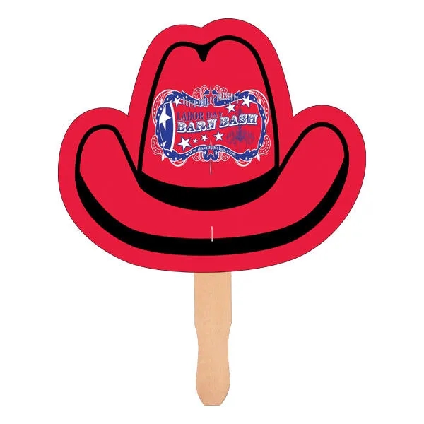 Cowboy Hat Shape Hand Fan, Full Color Digital - Cowboy Hat Shape Hand Fan, Full Color Digital - Image 0 of 0