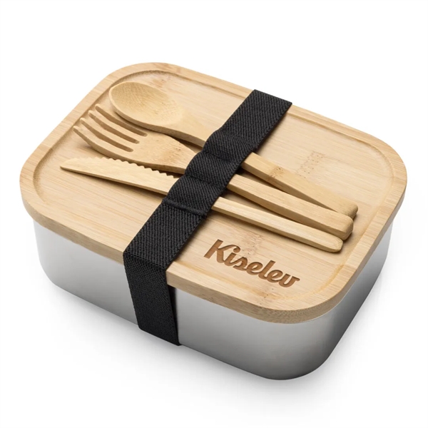 Chapman 4pc To Go Box w/Bamboo Lid & Utensils - Chapman 4pc To Go Box w/Bamboo Lid & Utensils - Image 0 of 1