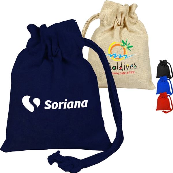 100% Cotton Sheeting Coin Drawstring Bag