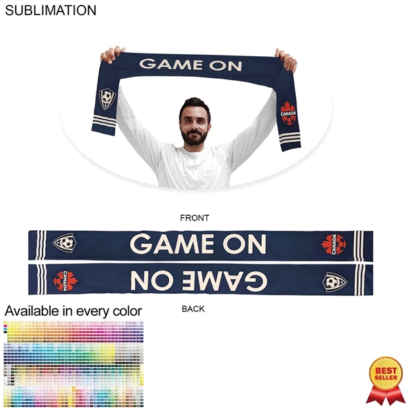 Sublimated Soccer Football Scarves, 6x60 - Sublimated Soccer Football Scarves, 6x60 - Image 0 of 4