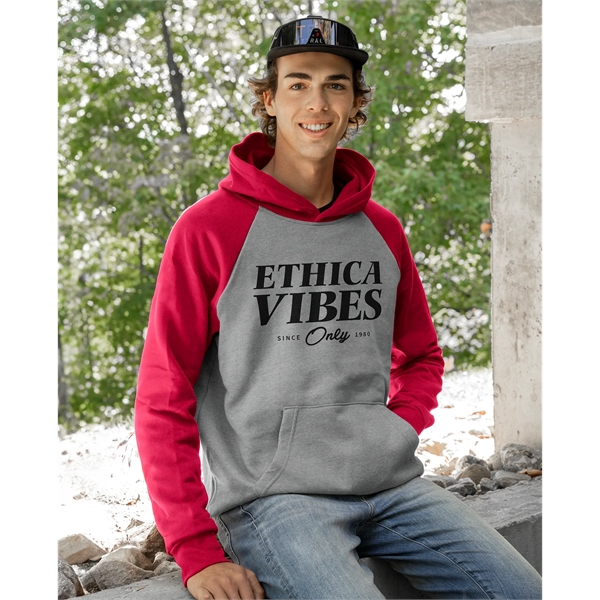 Unisex hooded and raglan sleeve sweatshirt - Unisex hooded and raglan sleeve sweatshirt - Image 0 of 3