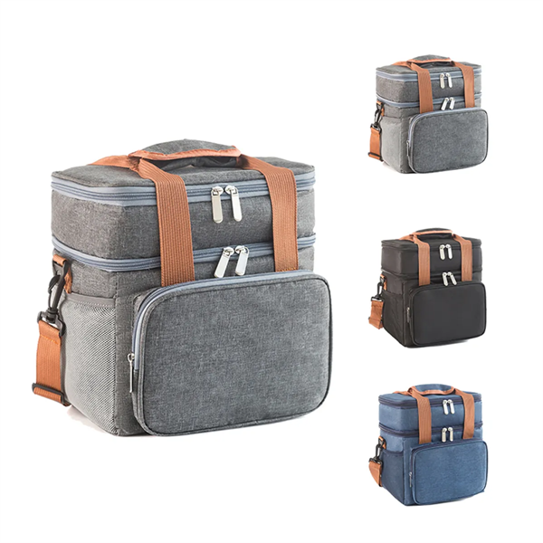 Double Deck Insulated Large Lunch Bag Cooler Box - Double Deck Insulated Large Lunch Bag Cooler Box - Image 0 of 5