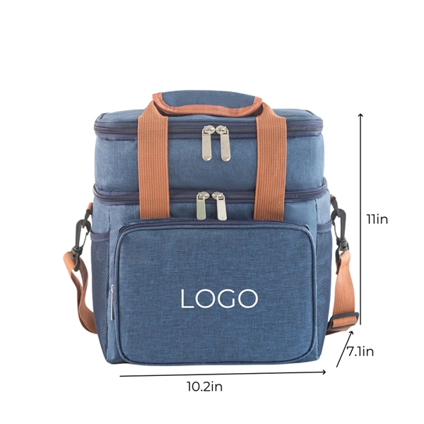Double Deck Insulated Large Lunch Bag Cooler Box - Double Deck Insulated Large Lunch Bag Cooler Box - Image 3 of 5