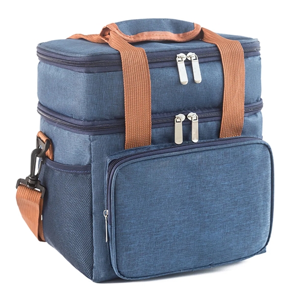 Double Deck Insulated Large Lunch Bag Cooler Box - Double Deck Insulated Large Lunch Bag Cooler Box - Image 5 of 5