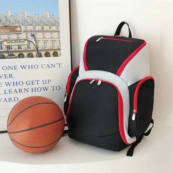 Large Capacity Sports Backpack with Separate Ball Holder - Large Capacity Sports Backpack with Separate Ball Holder - Image 4 of 4