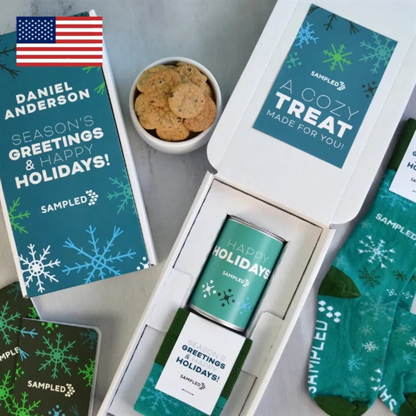 Cozy Gift Box - Holiday Kit, Christmas Socks, Cookies - Cozy Gift Box - Holiday Kit, Christmas Socks, Cookies - Image 0 of 6