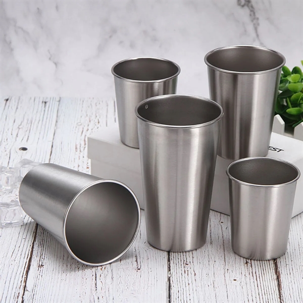 12oz Stainless Steel Cups Pint Tumblers - 12oz Stainless Steel Cups Pint Tumblers - Image 2 of 2