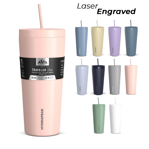 HYDRAPEAK 25oz Traveler Tumbler with Handle and Straw Lid - HYDRAPEAK 25oz Traveler Tumbler with Handle and Straw Lid - Image 0 of 11