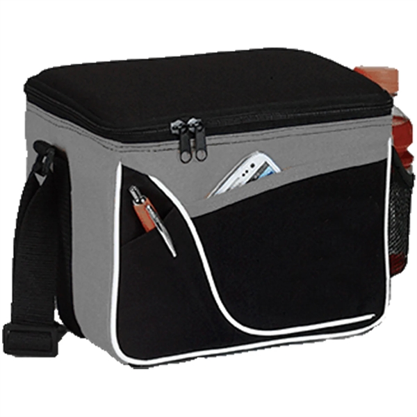 600D Insulated 6 Pack Cooler Bag w/ Front Pocket 9"x 7"x 6" - 600D Insulated 6 Pack Cooler Bag w/ Front Pocket 9"x 7"x 6" - Image 2 of 6