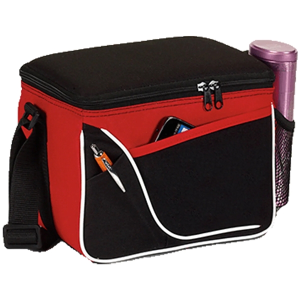 600D Insulated 6 Pack Cooler Bag w/ Front Pocket 9"x 7"x 6" - 600D Insulated 6 Pack Cooler Bag w/ Front Pocket 9"x 7"x 6" - Image 4 of 6