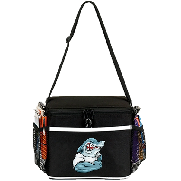 600D Insulated 6 Pack Cooler Bag w/ Front Pocket 8.5"x7"x 6" - 600D Insulated 6 Pack Cooler Bag w/ Front Pocket 8.5"x7"x 6" - Image 1 of 6
