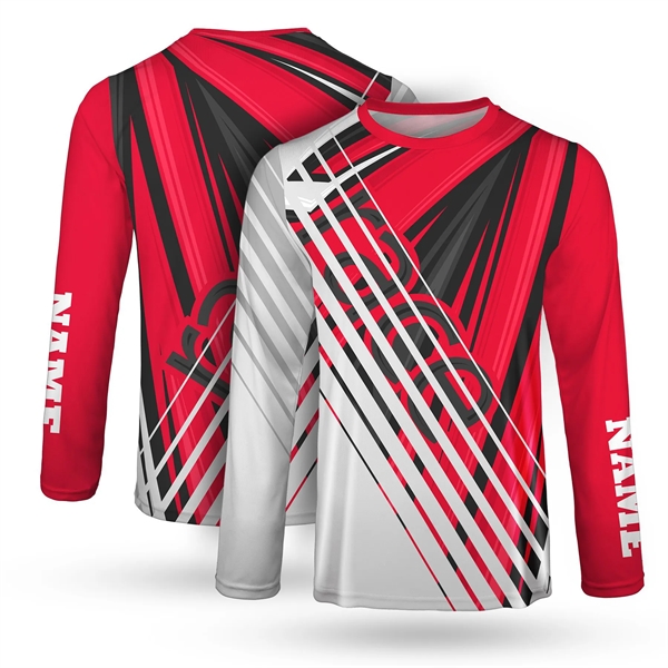Custom Full Color Dye Sublimation Long Sleeve T-Shirt - Custom Full Color Dye Sublimation Long Sleeve T-Shirt - Image 0 of 6