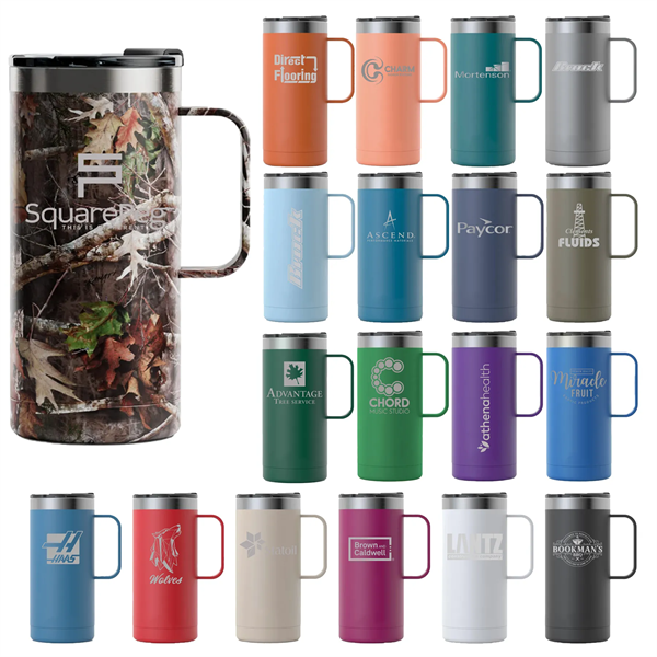 RTIC 16oz Ringed Stainless Steel Travel Mugs - RTIC 16oz Ringed Stainless Steel Travel Mugs - Image 0 of 39