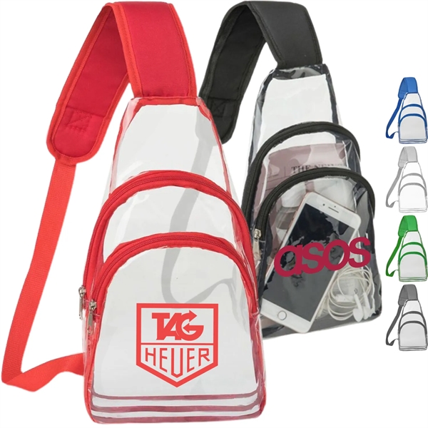 Sling Travel Clear Bag PVC Transparent Crossbody Backpack - Sling Travel Clear Bag PVC Transparent Crossbody Backpack - Image 0 of 10