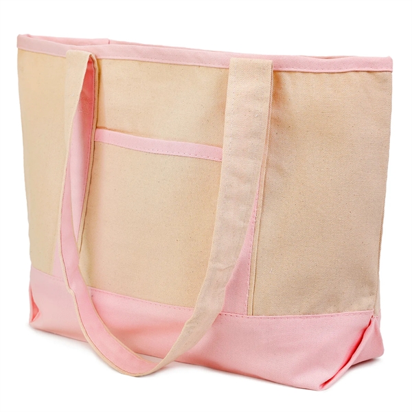 12 Oz. Small Cotton Canvas Deluxe Shopping Tote Bag - 12 Oz. Small Cotton Canvas Deluxe Shopping Tote Bag - Image 4 of 12