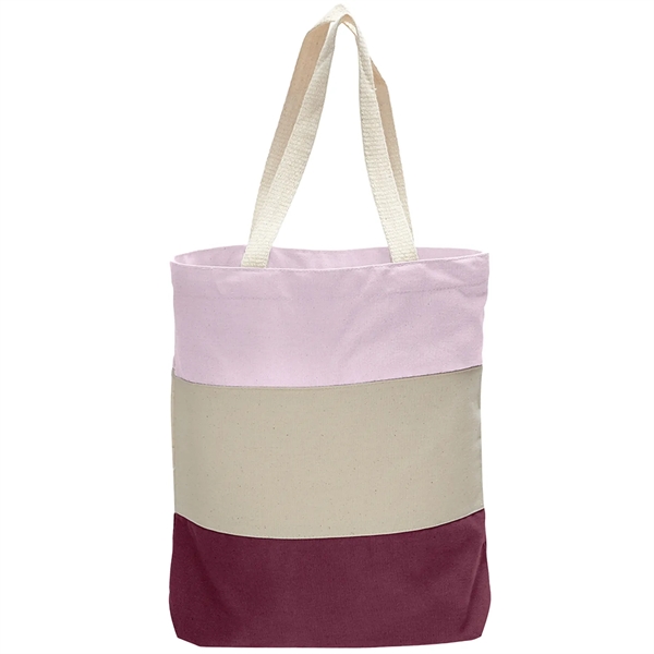 12 Oz. Canvas Tri-Color Promotional Tote Bag - 12 Oz. Canvas Tri-Color Promotional Tote Bag - Image 6 of 8
