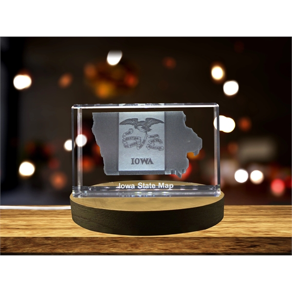 Iowa 3D Engraved Crystal Keepsake - Iowa 3D Engraved Crystal Keepsake - Image 0 of 0