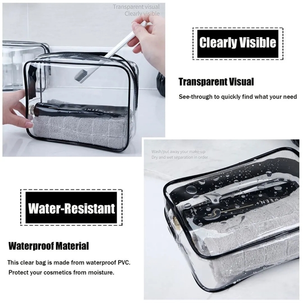 TSA Approved Clear Toiletry Bag&Travel Cosmetic Bag - TSA Approved Clear Toiletry Bag&Travel Cosmetic Bag - Image 4 of 6