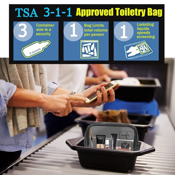 TSA Approved Clear Toiletry Bag&Travel Cosmetic Bag - TSA Approved Clear Toiletry Bag&Travel Cosmetic Bag - Image 5 of 6