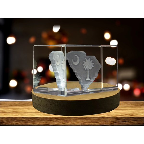 South Carolina 3D Engraved Crystal Keepsake - South Carolina 3D Engraved Crystal Keepsake - Image 0 of 0
