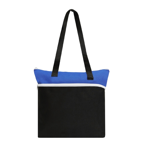 Two-Tone Large Front Zipper Tote - Two-Tone Large Front Zipper Tote - Image 6 of 9