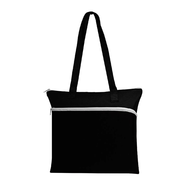Two-Tone Large Front Zipper Tote - Two-Tone Large Front Zipper Tote - Image 7 of 9