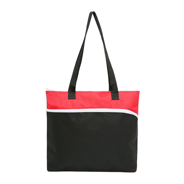 Two-Tone Large Front Zipper Tote - Two-Tone Large Front Zipper Tote - Image 9 of 9
