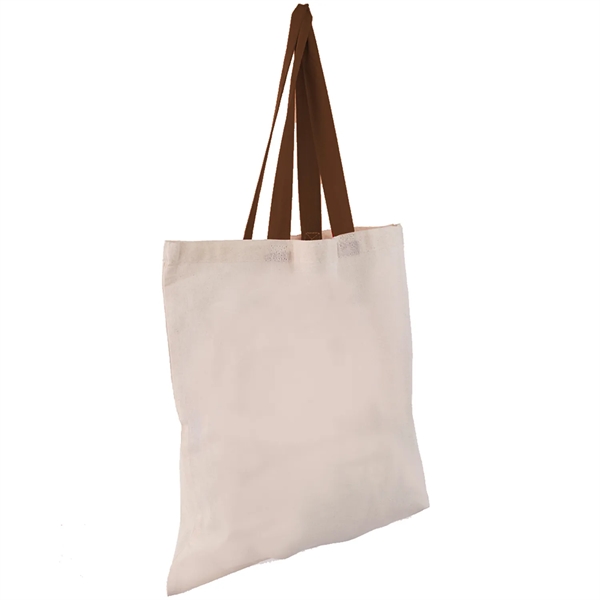 Eco-Friendly 100% Cotton Canvas Tote Bag W/ Color Handles - Eco-Friendly 100% Cotton Canvas Tote Bag W/ Color Handles - Image 8 of 25