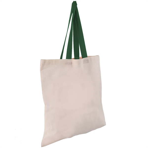 Eco-Friendly 100% Cotton Canvas Tote Bag W/ Color Handles - Eco-Friendly 100% Cotton Canvas Tote Bag W/ Color Handles - Image 9 of 25