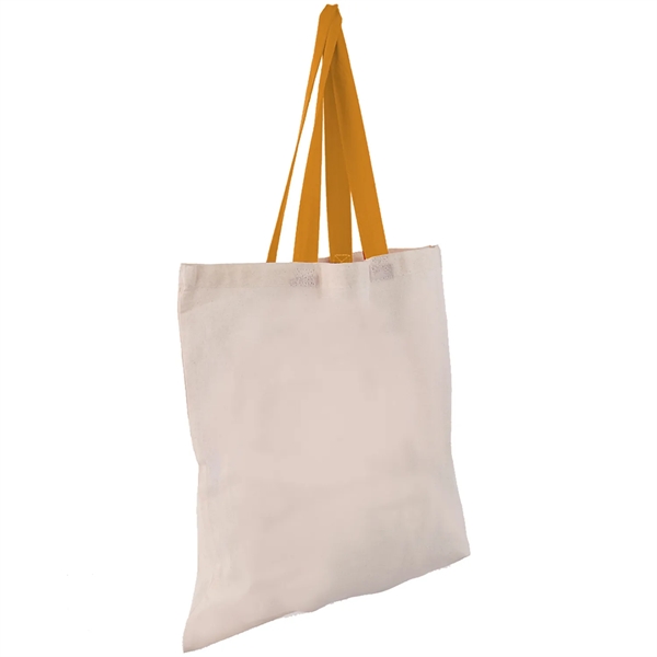 Eco-Friendly 100% Cotton Canvas Tote Bag W/ Color Handles - Eco-Friendly 100% Cotton Canvas Tote Bag W/ Color Handles - Image 10 of 25