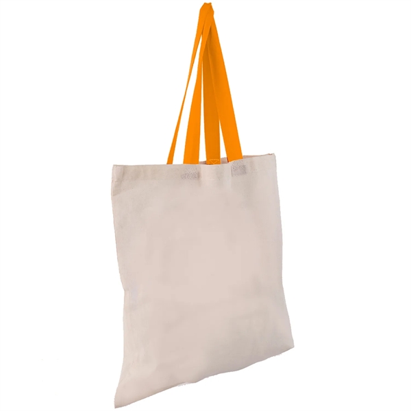 Eco-Friendly 100% Cotton Canvas Tote Bag W/ Color Handles - Eco-Friendly 100% Cotton Canvas Tote Bag W/ Color Handles - Image 18 of 25