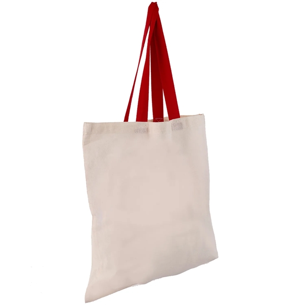 Eco-Friendly 100% Cotton Canvas Tote Bag W/ Color Handles - Eco-Friendly 100% Cotton Canvas Tote Bag W/ Color Handles - Image 20 of 25