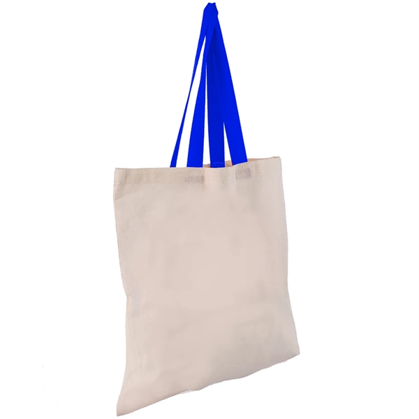 Eco-Friendly 100% Cotton Canvas Tote Bag W/ Color Handles - Eco-Friendly 100% Cotton Canvas Tote Bag W/ Color Handles - Image 21 of 25