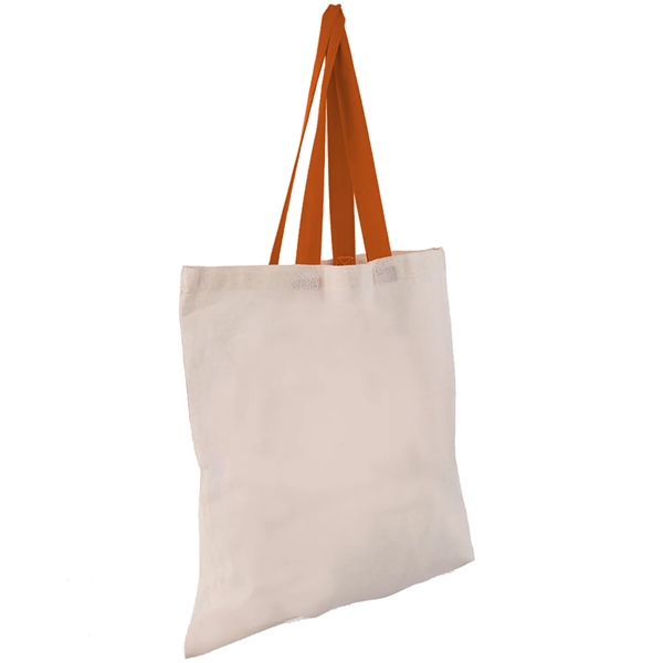 Eco-Friendly 100% Cotton Canvas Tote Bag W/ Color Handles - Eco-Friendly 100% Cotton Canvas Tote Bag W/ Color Handles - Image 23 of 25