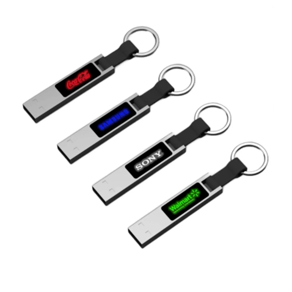 LED Light Up USB Flash Drive with Keyring - LED Light Up USB Flash Drive with Keyring - Image 0 of 4