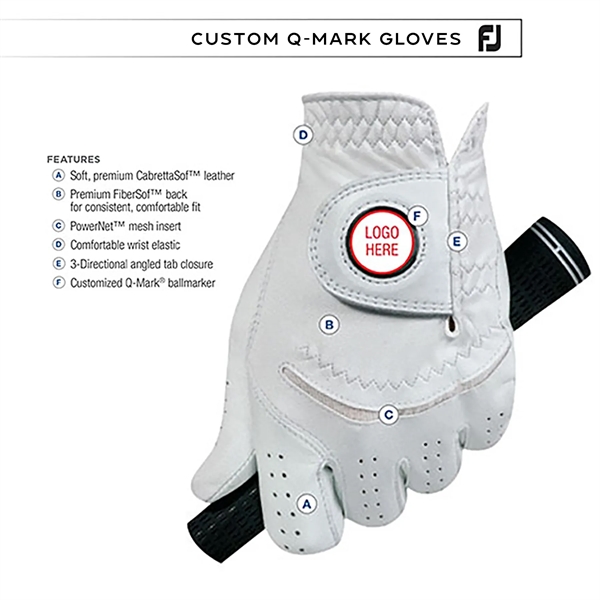 FootJoy Q-Mark Golf Glove w/ Epoxy Dome Ball Marker - FootJoy Q-Mark Golf Glove w/ Epoxy Dome Ball Marker - Image 3 of 4