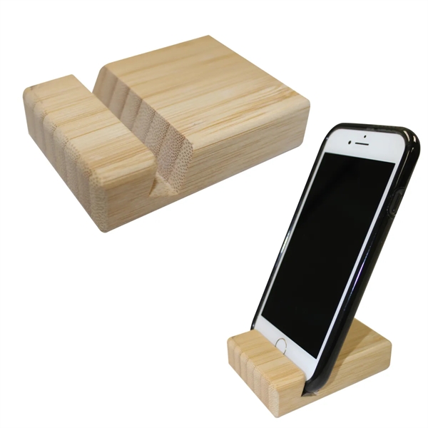 Bamboo Block Phone Stand - Bamboo Block Phone Stand - Image 2 of 3