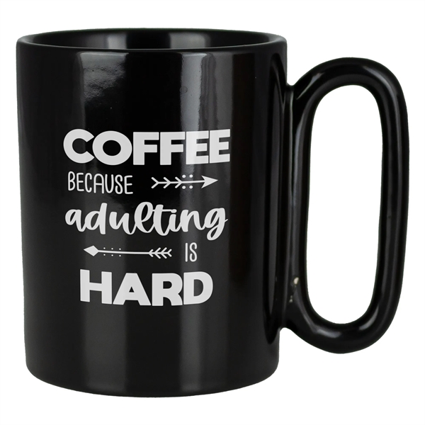 Custom Retro 11 Oz Ceramic Mug With Large Handle