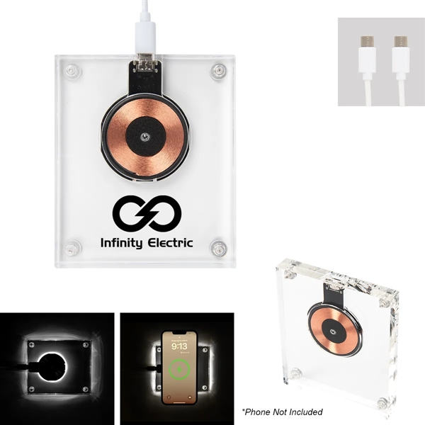 15W Acrylic Light Up Wireless Charger - 15W Acrylic Light Up Wireless Charger - Image 0 of 3