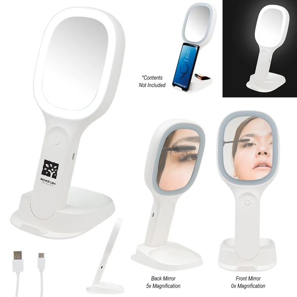 Light Up Double Sided Mirror With Wireless Charger - Light Up Double Sided Mirror With Wireless Charger - Image 3 of 3