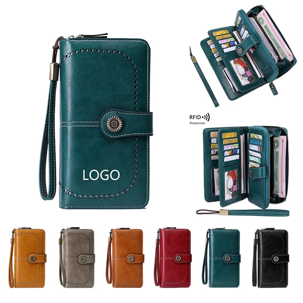 Women's Wallet Leather Trifold Card Holder - Women's Wallet Leather Trifold Card Holder - Image 0 of 4