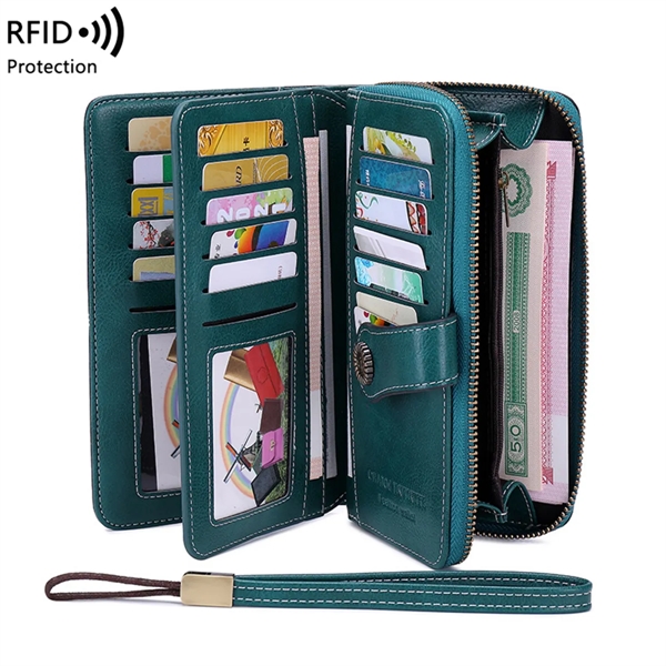 Women's Wallet Leather Trifold Card Holder - Women's Wallet Leather Trifold Card Holder - Image 1 of 4