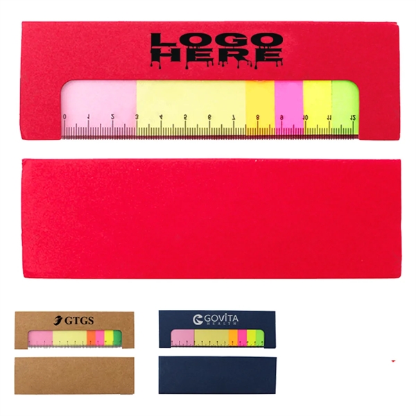 Self-Stick Note Box Sets With Ruler - Self-Stick Note Box Sets With Ruler - Image 0 of 2