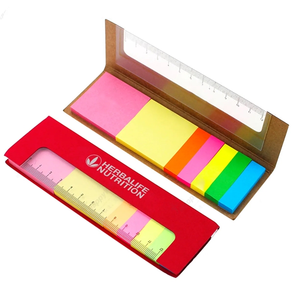 Self-Stick Note Box Sets With Ruler - Self-Stick Note Box Sets With Ruler - Image 1 of 2