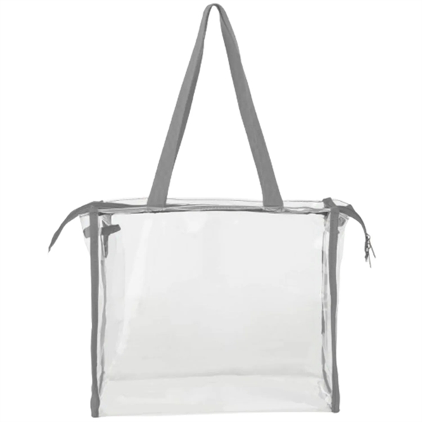 Clear Stadium PVC Transparent Zipper Tote Bag (12"X12"X6") - Clear Stadium PVC Transparent Zipper Tote Bag (12"X12"X6") - Image 7 of 8