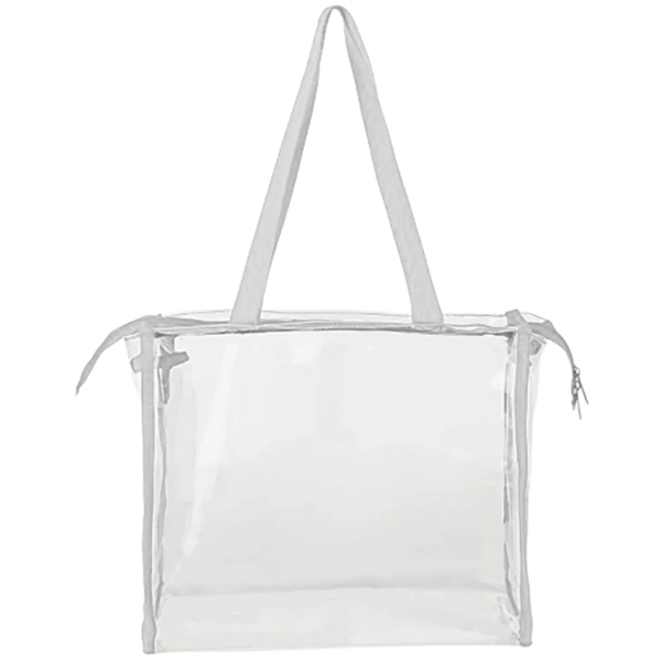 Clear Stadium PVC Transparent Zipper Tote Bag (12"X12"X6") - Clear Stadium PVC Transparent Zipper Tote Bag (12"X12"X6") - Image 8 of 8